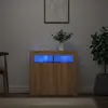 vidaXL Buffet avec lumières LED chêne sonoma 80x35x75 cm