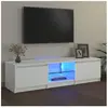 vidaXL Meuble TV avec lumières LED blanc 140x40x35,5 cm