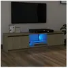 vidaXL Meuble TV avec lumières LED chêne sonoma 140x40x35,5 cm