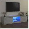 vidaXL Meuble TV avec lumières LED gris béton 140x40x35,5 cm