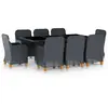 vidaXL Ensemble à manger d'extérieur 9 pcs et coussins résine tressée