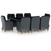 vidaXL Mobilier à dîner 9 pcs avec coussins Résine tressée Gris foncé