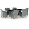 vidaXL Mobilier à dîner 7 pcs avec coussins Résine tressée Gris clair