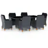 vidaXL Ensemble à manger d'extérieur 7pcs et coussins résine tressée