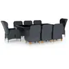 vidaXL Mobilier à dîner 9 pcs avec coussins Résine tressée Gris foncé
