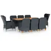 vidaXL Mobilier à dîner 9 pcs avec coussins Résine tressée Gris foncé