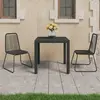 vidaXL Vidaxl Ensemble À Manger De Jardin 3 Pcs Pvc Résine Tressée Noir