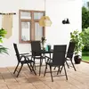 vidaXL Ensemble de salle à manger de jardin 5 pcs Noir