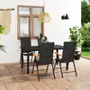 vidaXL Ensemble de salle à manger de jardin 5 pcs Noir et marron