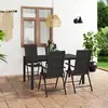 vidaXL Ensemble de salle à manger de jardin 5 pcs Noir