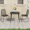 Vidaxl - Ensemble à manger de jardin 3 pcs pvc résine tressée noir