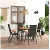 vidaXL Ensemble de salle à manger de jardin 5 pcs Noir et marron