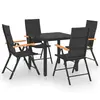 vidaXL Ensemble de salle à manger de jardin 5 pcs Noir et marron