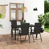 vidaXL Ensemble de salle à manger de jardin 5 pcs Noir