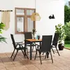 vidaXL Ensemble de salle à manger de jardin 5 pcs Noir et marron