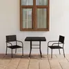 vidaXL Ensemble à dîner de jardin 3 pcs Résine tressée Noir