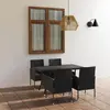 vidaXL Ensemble à dîner de jardin 5 pcs Résine tressée Noir