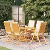 vidaXL Salon de jardin 7 pcs avec coussins Bois de teck massif