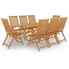 vidaXL Salon de jardin 9 pcs Bois de teck massif