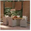 vidaXL Ensemble à dîner de jardin 7 pcs Résine tressée Marron