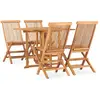 vidaXL Mobilier à dîner d'extérieur pliable 5 pcs Bois solide de teck