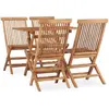 vidaXL Mobilier à dîner d'extérieur pliable 5 pcs Bois solide de teck