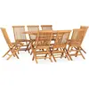 vidaXL Mobilier à dîner d'extérieur pliable 9 pcs Bois solide de teck