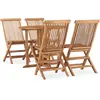 vidaXL Mobilier à dîner d'extérieur pliable 5 pcs Bois solide de teck
