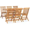 vidaXL Mobilier à dîner d'extérieur pliable 7 pcs Bois solide de teck