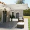 vidaXL Jeu de poteaux d'auvent blanc 600x245 cm fer