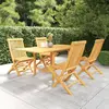 vidaXL Salon de jardin 5 pcs Bois de teck massif