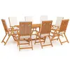 vidaXL Salon de jardin 9 pcs avec coussins Bois de teck massif