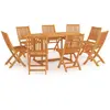 vidaXL Ensemble de salle à manger de jardin 9 pcs Bois de teck massif