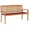 vidaXL Banc de jardin empilable et coussin