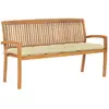 vidaXL Banc avec coussin 159 cm teck