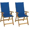 vidaXL Chaises inclinables de jardin 2 pcs avec coussins Bois d'acacia