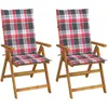 vidaXL Chaises inclinables de jardin lot de 2 et coussins Bois acacia
