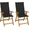 vidaXL Chaises inclinables de jardin 2 pcs avec coussins Bois d'acacia