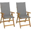 Vidaxl - Chaises inclinables de jardin lot de 2 et coussins Bois acacia