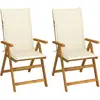 vidaXL Chaises inclinables de jardin 2 pcs avec coussins Bois d'acacia