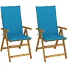 vidaXL Chaises inclinables de jardin 2 pcs avec coussins Bois d'acacia