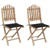 vidaXL Chaises pliables de jardin 2 pcs avec coussins Bambou