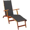 vidaXL Chaise de terrasse avec repose-pied et coussin Acacia solide