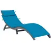 vidaXL Chaise longue avec coussin Gris Bois d'acacia solide