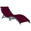 vidaXL Chaise longue avec coussin Gris Bois d'acacia solide