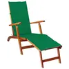 vidaXL Chaise de terrasse avec repose-pied et coussin Acacia solide
