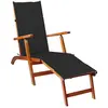 vidaXL Chaise de terrasse avec repose-pied et coussin Acacia solide