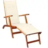 vidaXL Chaise de terrasse avec repose-pied et coussin Acacia solide