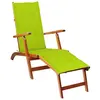 vidaXL Chaise de terrasse avec repose-pied et coussin Acacia solide