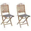 vidaXL Chaises pliables de jardin 2 pcs avec coussins Bambou